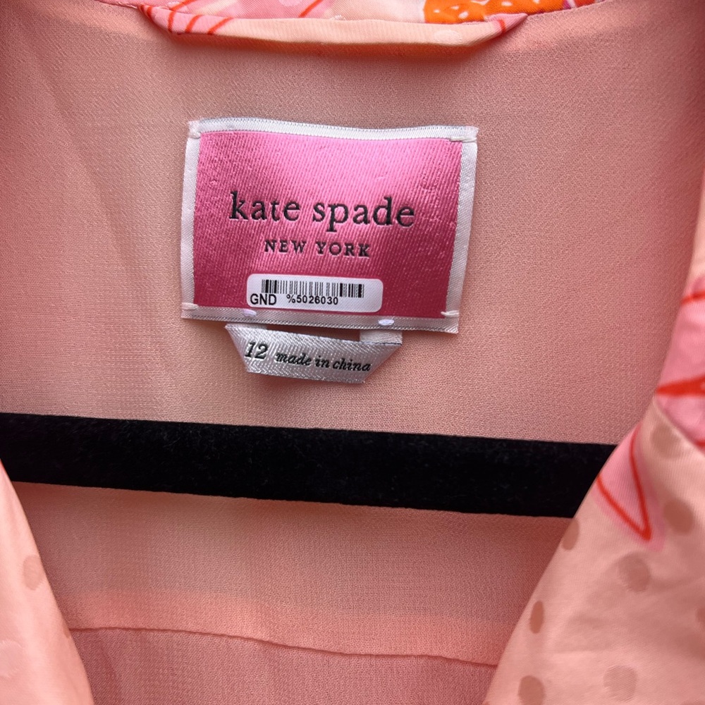 kate spade Peach and Coral Floral Wrap Midi Dress - Picture 7 of 10